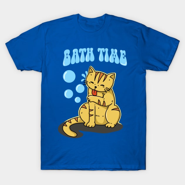 Bathing Cat T-Shirt by RiyanRizqi